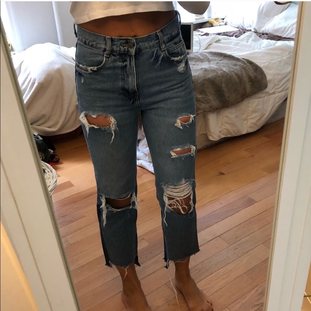 Zara jeans ankle trim